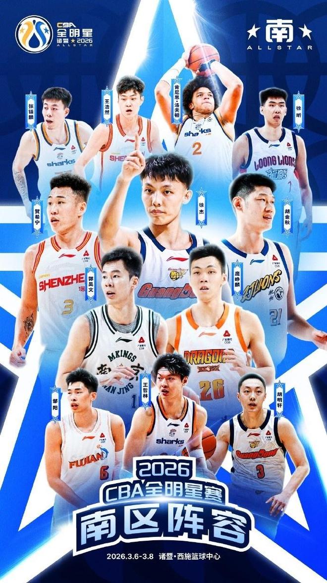 CBA官宣全明星各项完整阵容：张镇麟邹阳入选 替换孙铭徽约克 | 中国区|球友会|股份有限公司